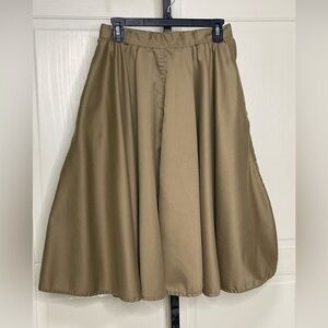 vintage Vincenti golden brown circle skirt w/ side pockets side slit 60s Sz 27